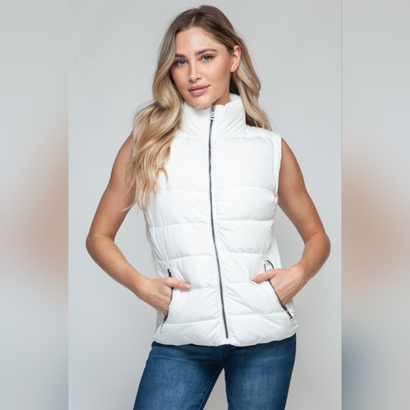 Snobbish Zip-Up Turtleneck Vest with Pockets - Picture 1 of 10